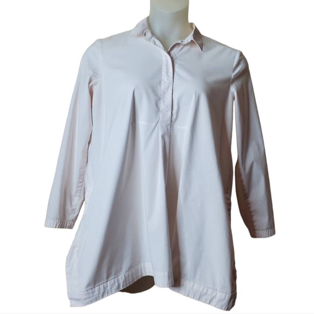 J. Jill Shirt long sleeve Medium pullover collared tunic light-pink blus…